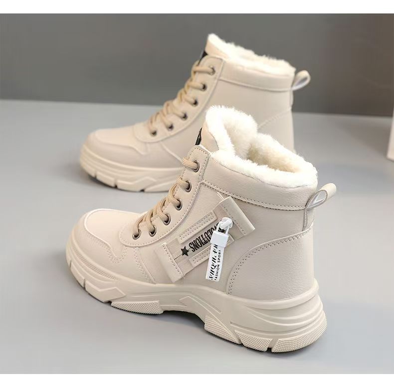 Bootara Women's Alpine Waterproof Winter Boots – Fleece-Lined Combat Snow Boots with Non-Slip Lug Sole (US 4–8.5)