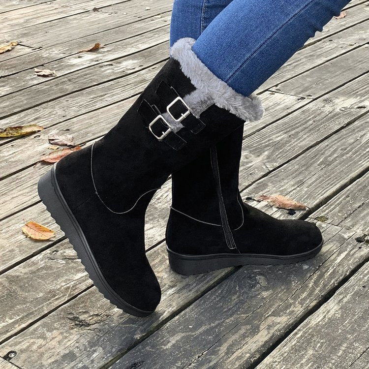 Bootara Women's FrostPuff Mid-Boots – Plush Lined, Slip-Resistant Winter Boots (US 4-10.5)
