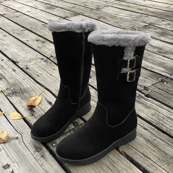 Bootara Women's FrostPuff Mid-Boots – Plush Lined, Slip-Resistant Winter Boots (US 4-10.5)