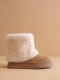 Fur Cuff Platform Ankle Boots - Oasis Society