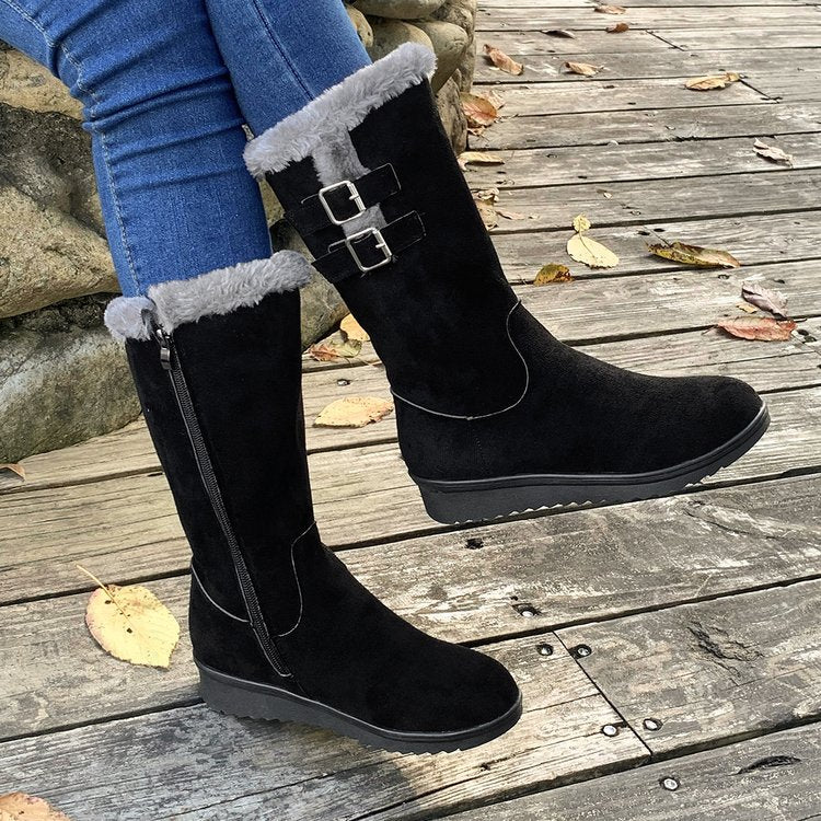 Bootara Women's FrostPuff Mid-Boots – Plush Lined, Slip-Resistant Winter Boots (US 4-10.5)