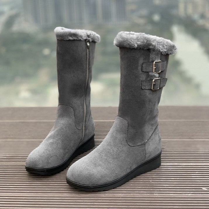 Bootara Women's FrostPuff Mid-Boots – Plush Lined, Slip-Resistant Winter Boots (US 4-10.5)