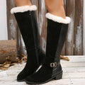 Bootara Women's PatchKiss Long Boots - Fleece-Lined Patchwork Snow Boots with Fur Cuff (US 5-10.5)