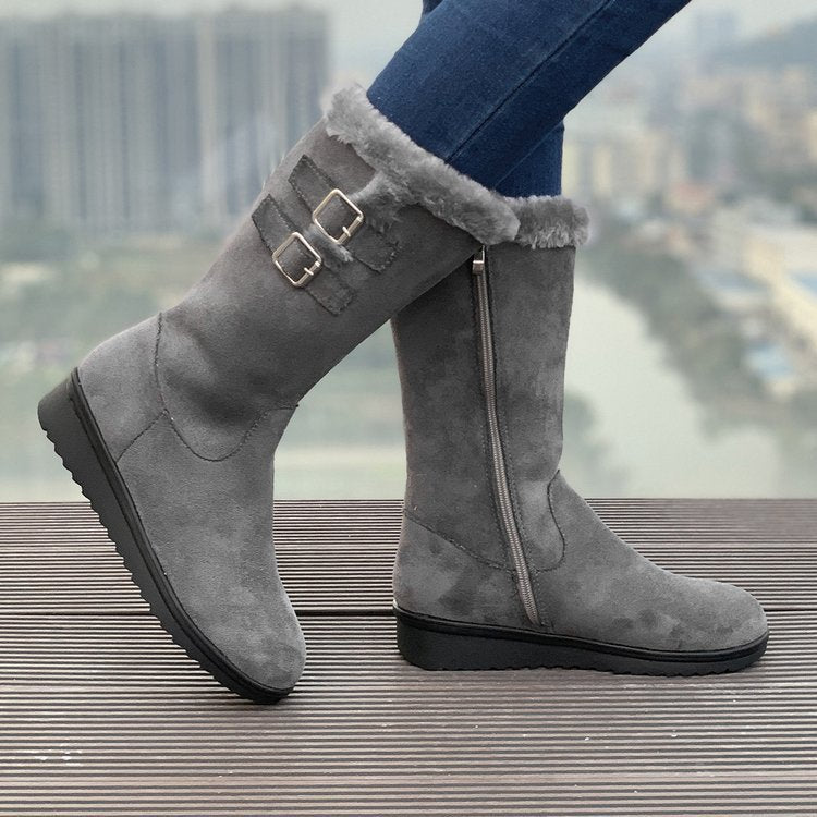 Bootara Women's FrostPuff Mid-Boots – Plush Lined, Slip-Resistant Winter Boots (US 4-10.5)