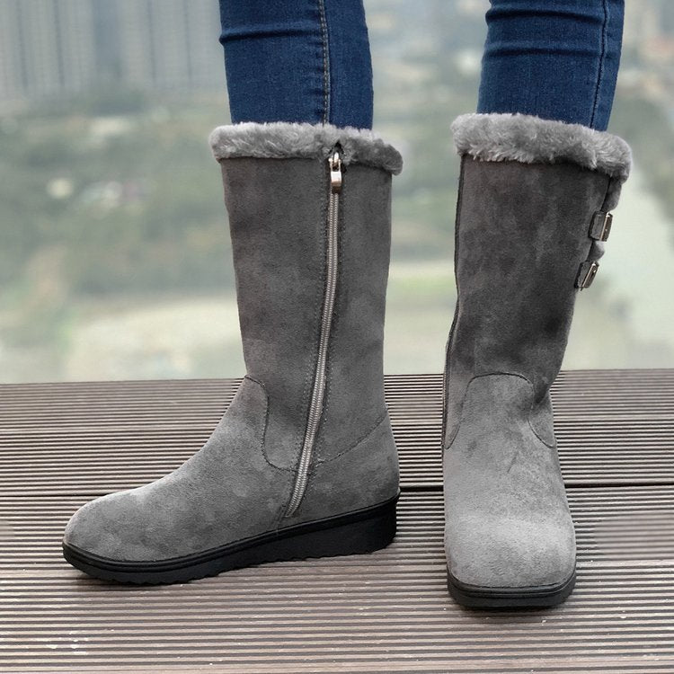 Bootara Women's FrostPuff Mid-Boots – Plush Lined, Slip-Resistant Winter Boots (US 4-10.5)