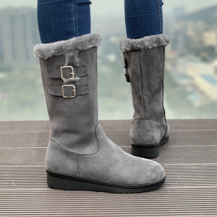 Bootara Women's FrostPuff Mid-Boots – Plush Lined, Slip-Resistant Winter Boots (US 4-10.5)