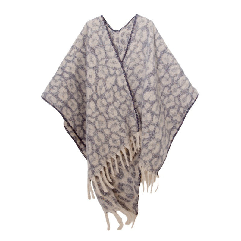 Fringed Jacquard Blanket Shawl Wrap Scarf