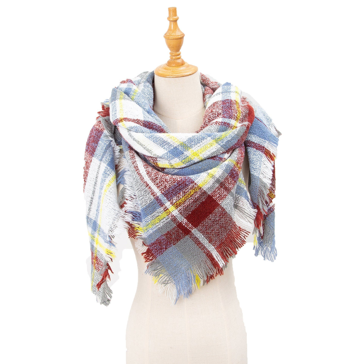 Tartan Plaid Fringe Blanket Scarf Wrap