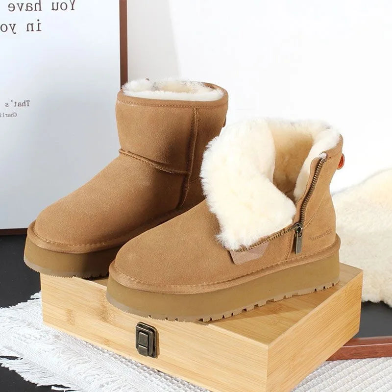 Suede-Style Platform Snow Boots