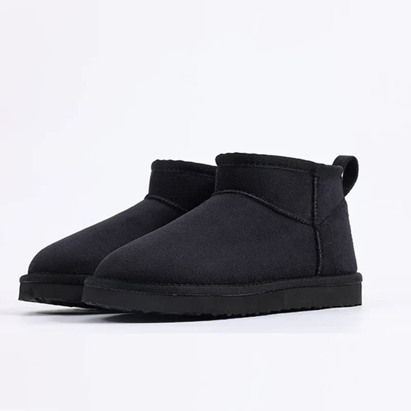 Women's Plush Snow Boots - Anti-Slip Faux Suede Ankle Boots