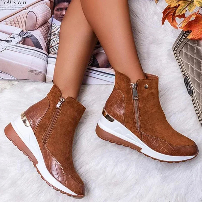 Chunky Platform Lug-Sole Ankle Boots