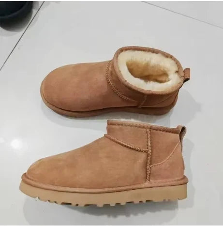 Women's Shearling-Lined Snow Boots - Platform Ankle Boots, Faux Fur