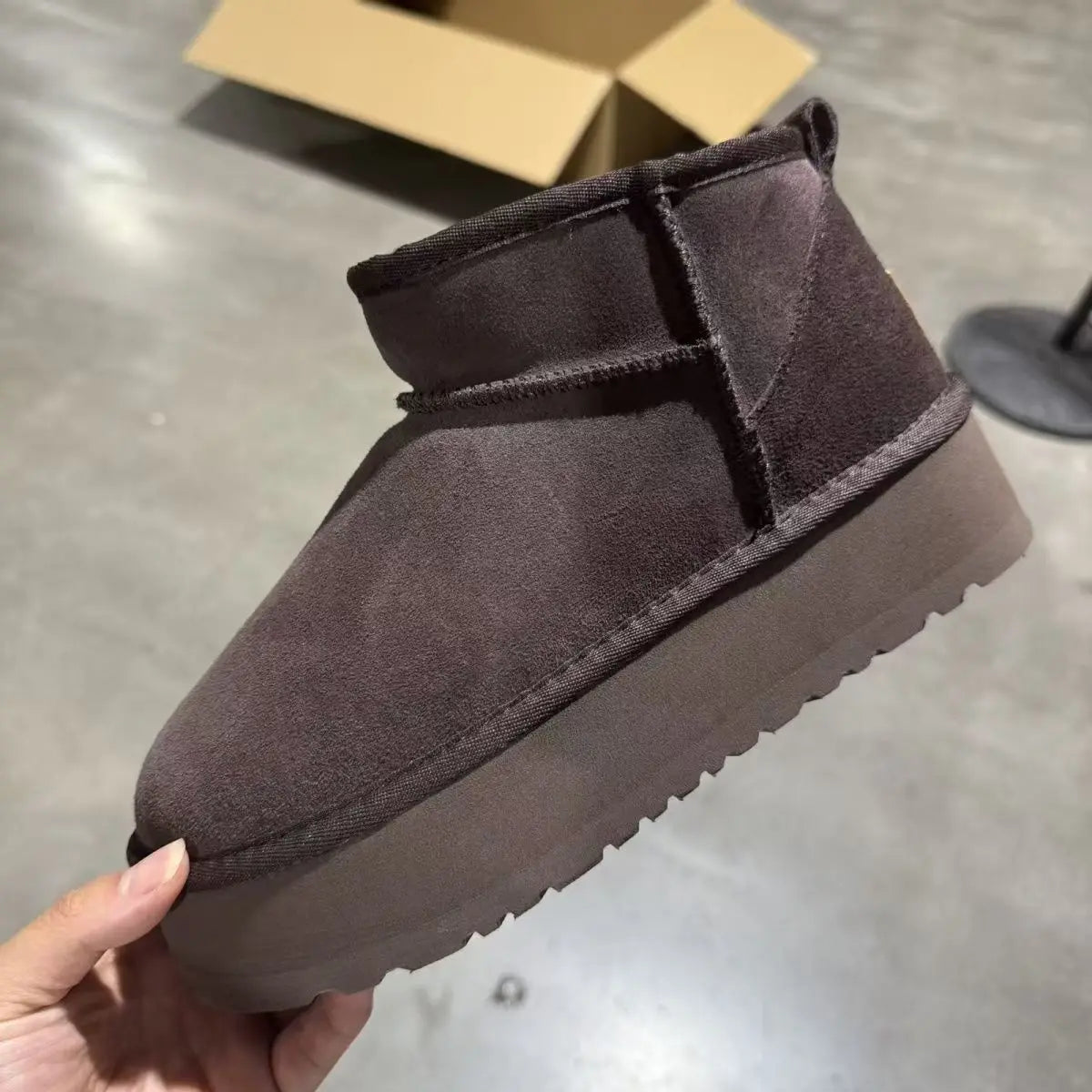 Women's Shearling-Lined Snow Boots - Platform Ankle Boots, Faux Fur