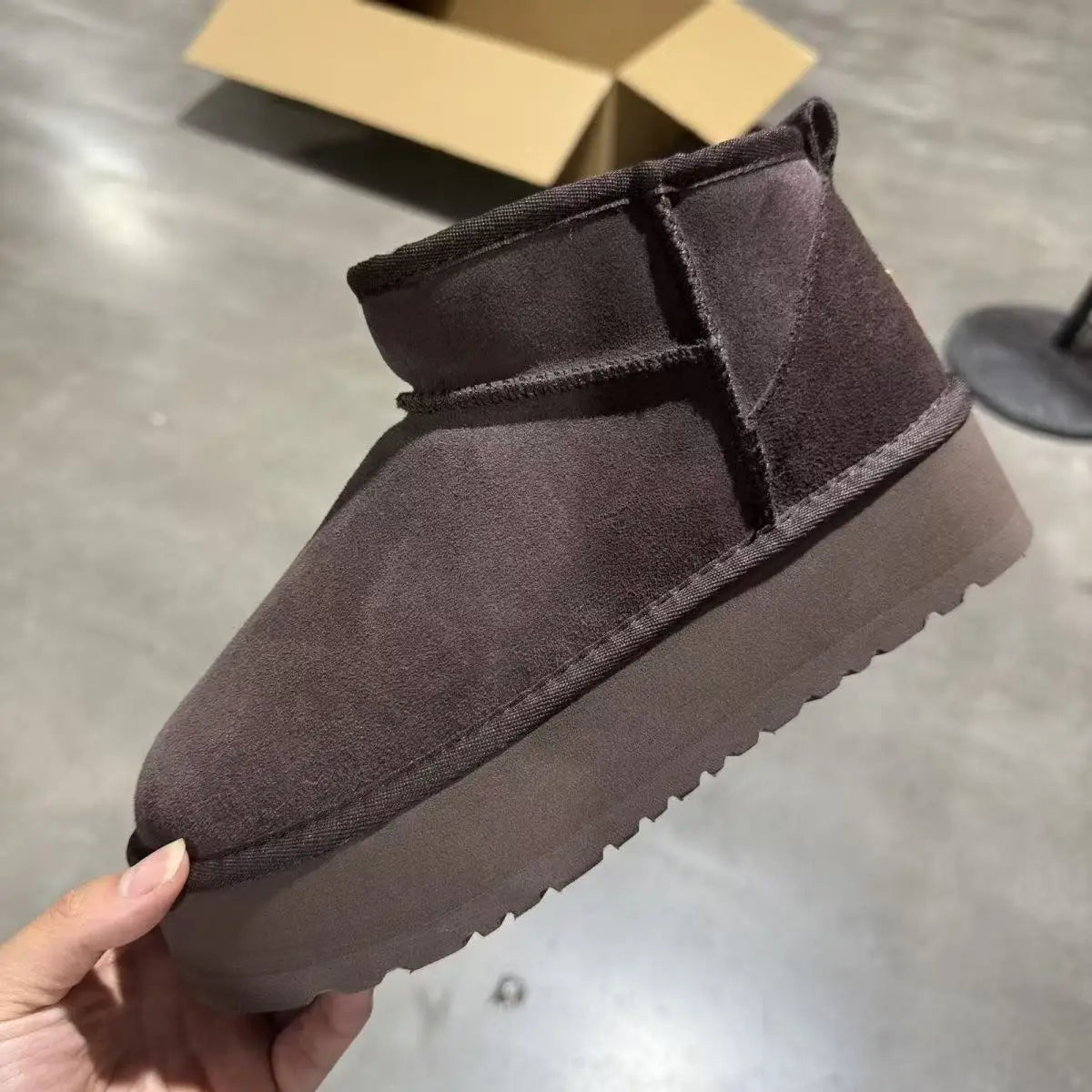 Platform Shearling Ankle Boots
