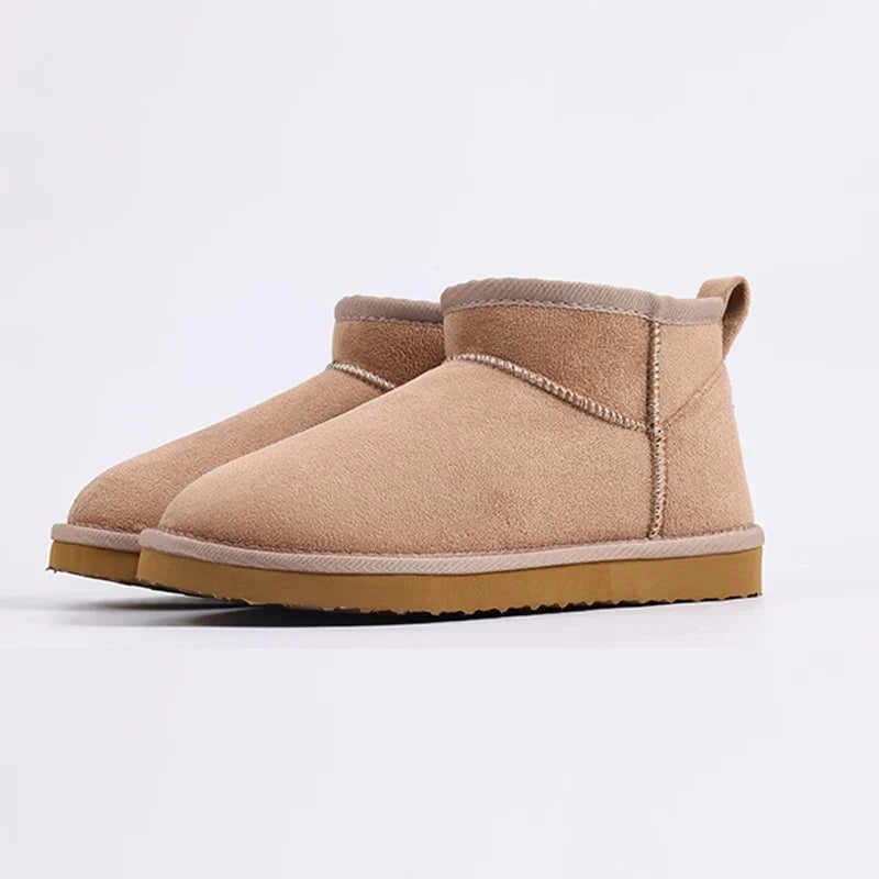 Women's Plush Snow Boots - Anti-Slip Faux Suede Ankle Boots