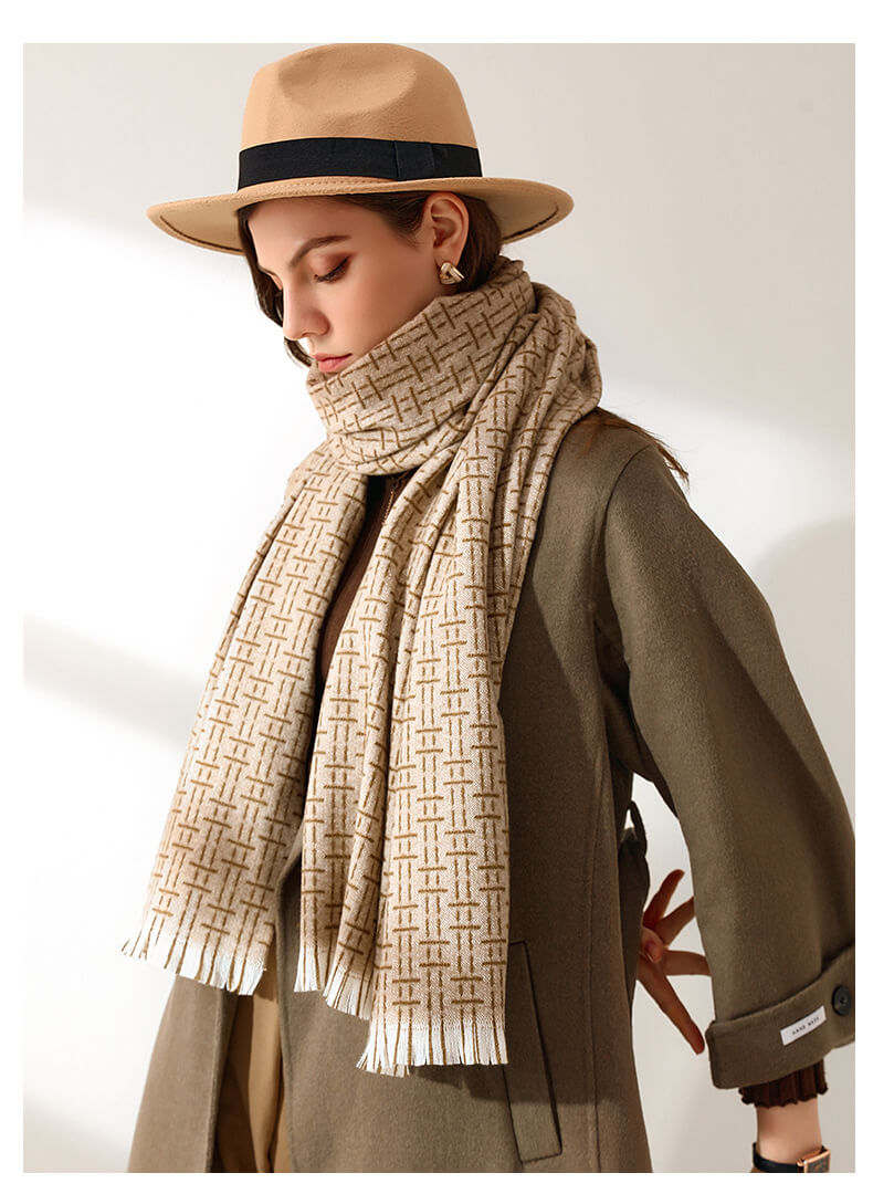 Women's Fall Winter Scarf Classic Tassel Plaid Scarf Warm Soft Chunky Large Blanket Wrap Shawl Scarves