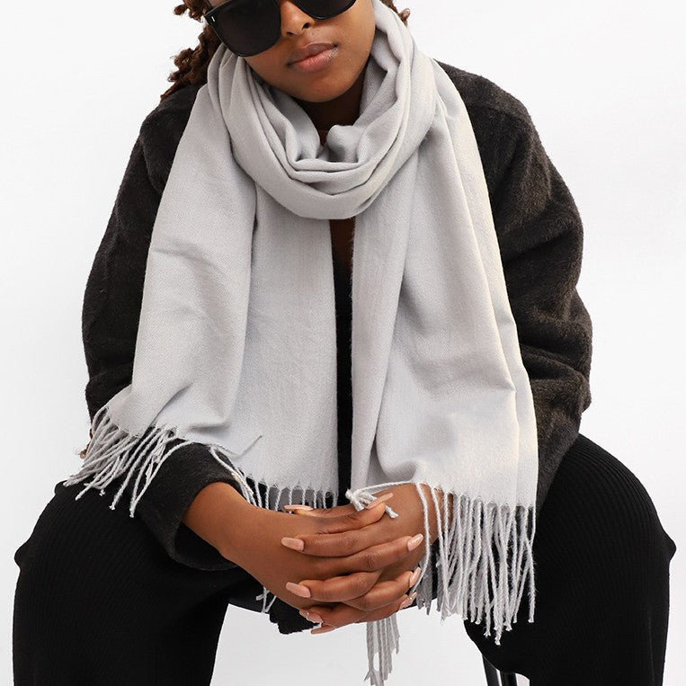 Oversized Brushed Tassel Blanket Scarf Wrap