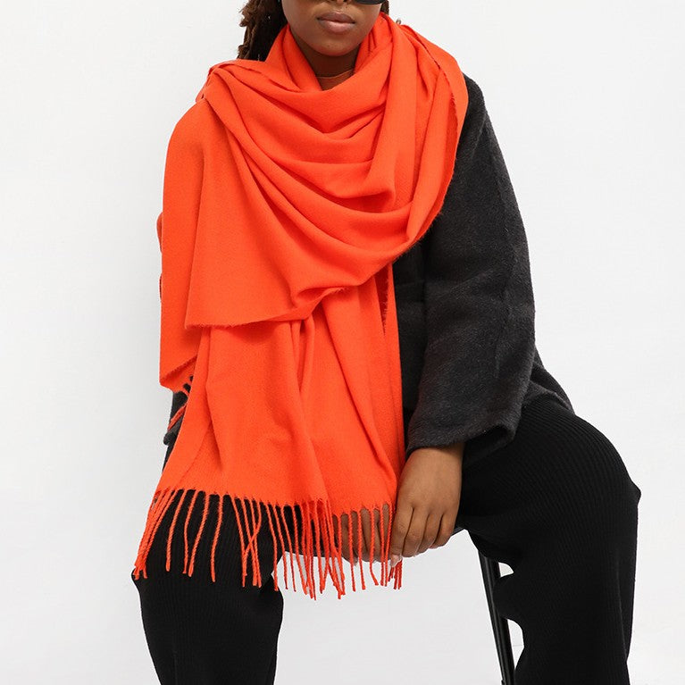 Oversized Brushed Tassel Blanket Scarf Wrap