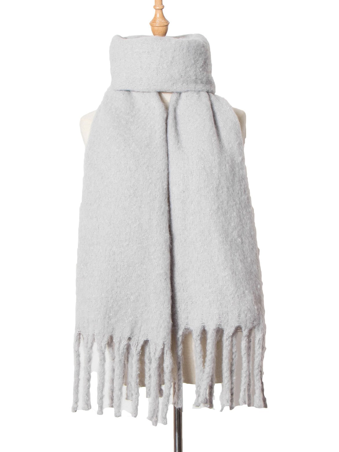 Chunky Brushed Fringe Blanket Scarf