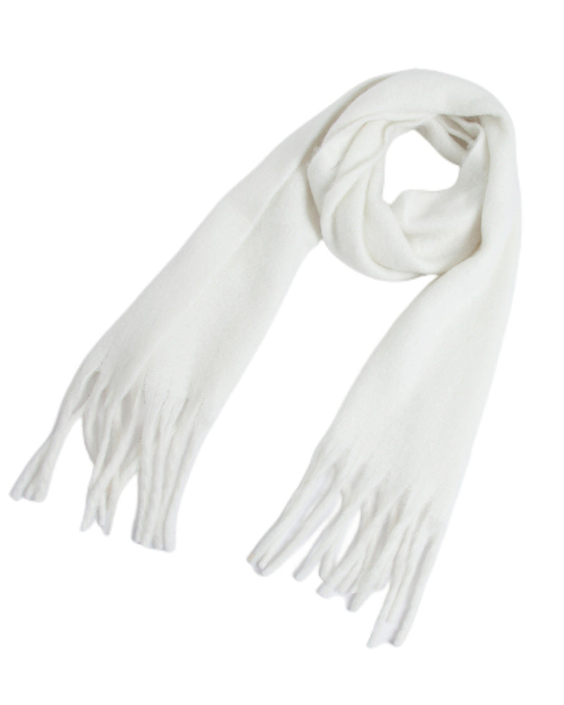 Brushed Blanket Scarf With Long Fringe