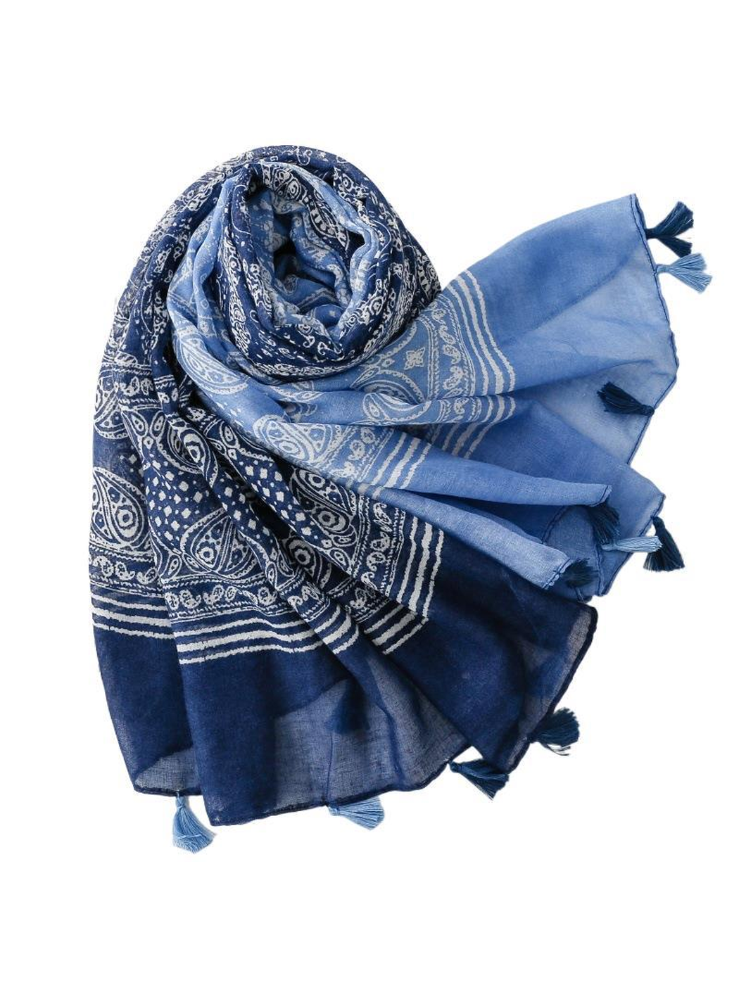 Scarvii - Paisley Border Tassel Scarf